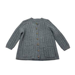 Women’s Y2K Grey Wool Cardigan Sweater Classic Minimalist